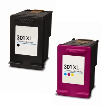 Kompatible Druckerpatrone für HP 301XL Tinte schwarz (20ml) und Hp 301XL mehrere Farben (19,5ml)