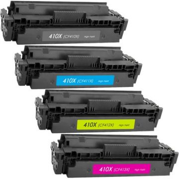 Kompatibeles Set für CF410X/411X/412X/413X XL-Ausführung Multipack Schwarz + 3 Farben Toner