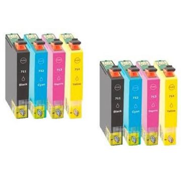 Kompatible Druckerpatronen für Epson T0715 Multipack (2x4 Stück)