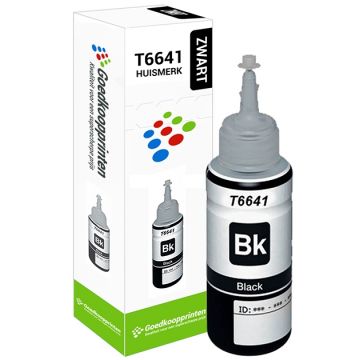 Hausmarke für Epson T6641 Tintenpatrone Schwarz - Ecotank 100ML