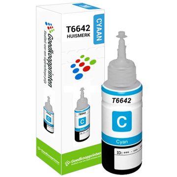 Hausmarke für Epson T6642 Tintenpatrone Cyan - Ecotank 100ML