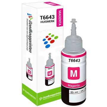 Hausmarke für Epson T6643 Tintenpatrone Magenta - Ecotank 100ML